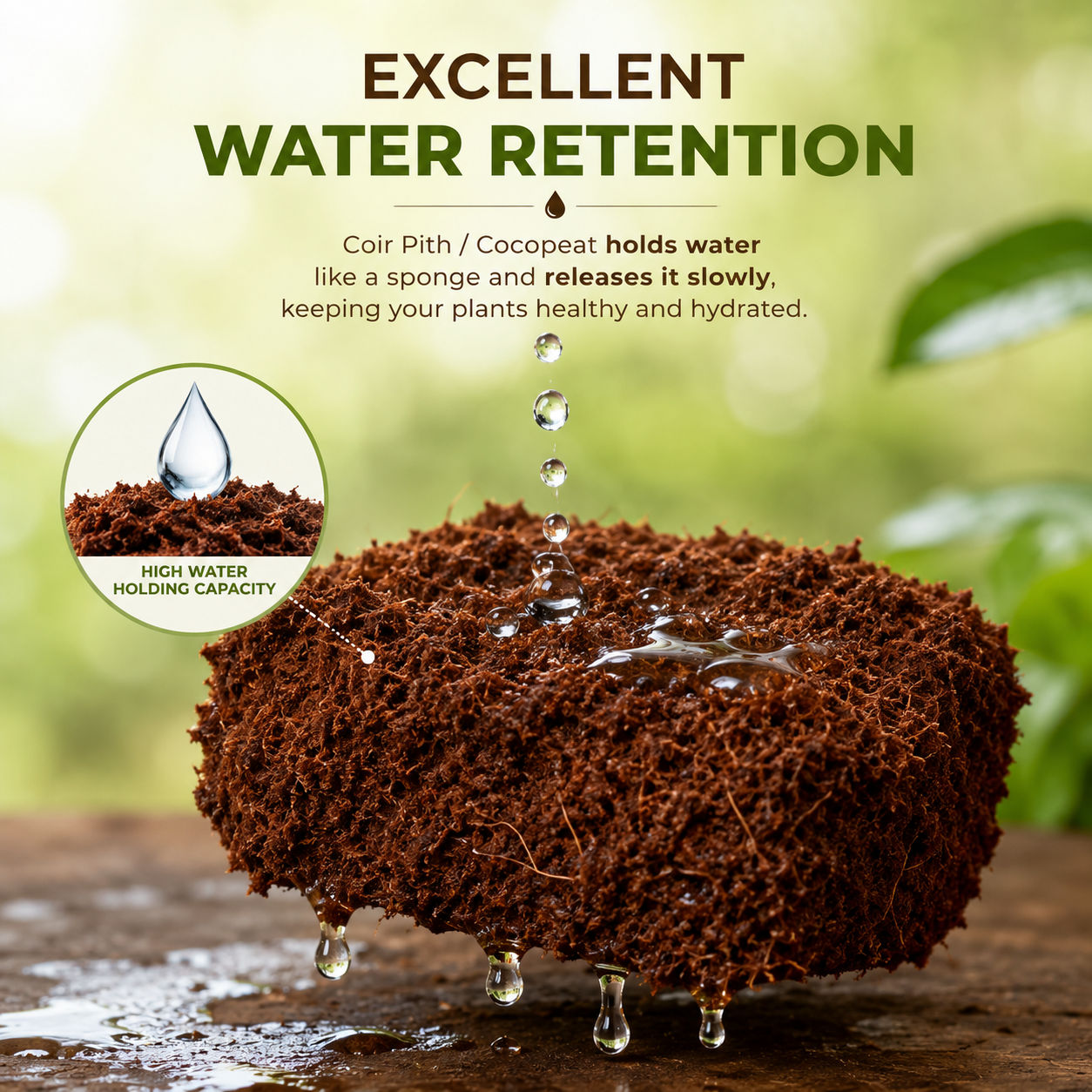 Excellent Water Retention