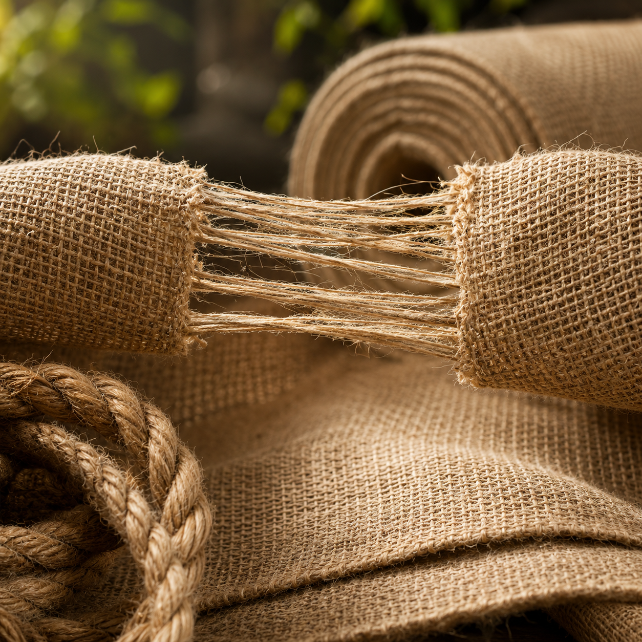 natural fibers in warm sunlight